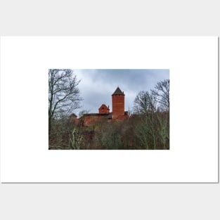 Ruins With tall cylindrical tower of Turaida Medieval Castle Posters and Art